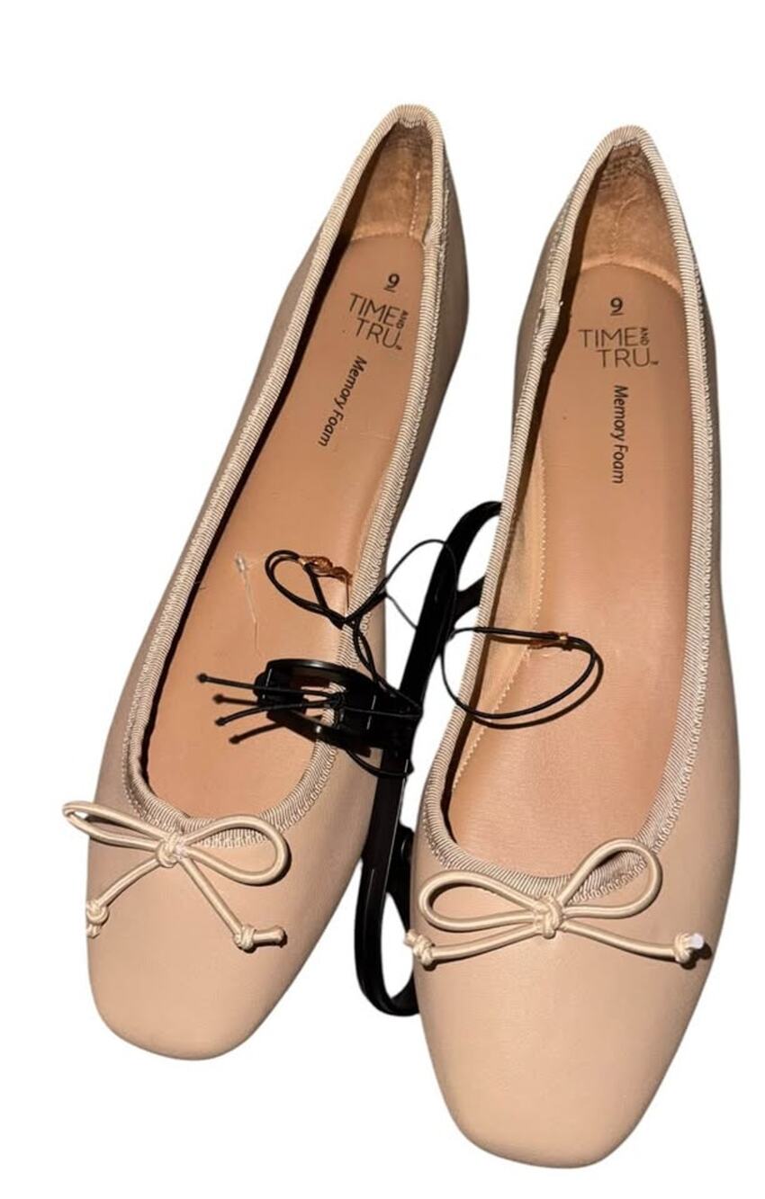 Nude Ballet Flats with Bow – Size 9